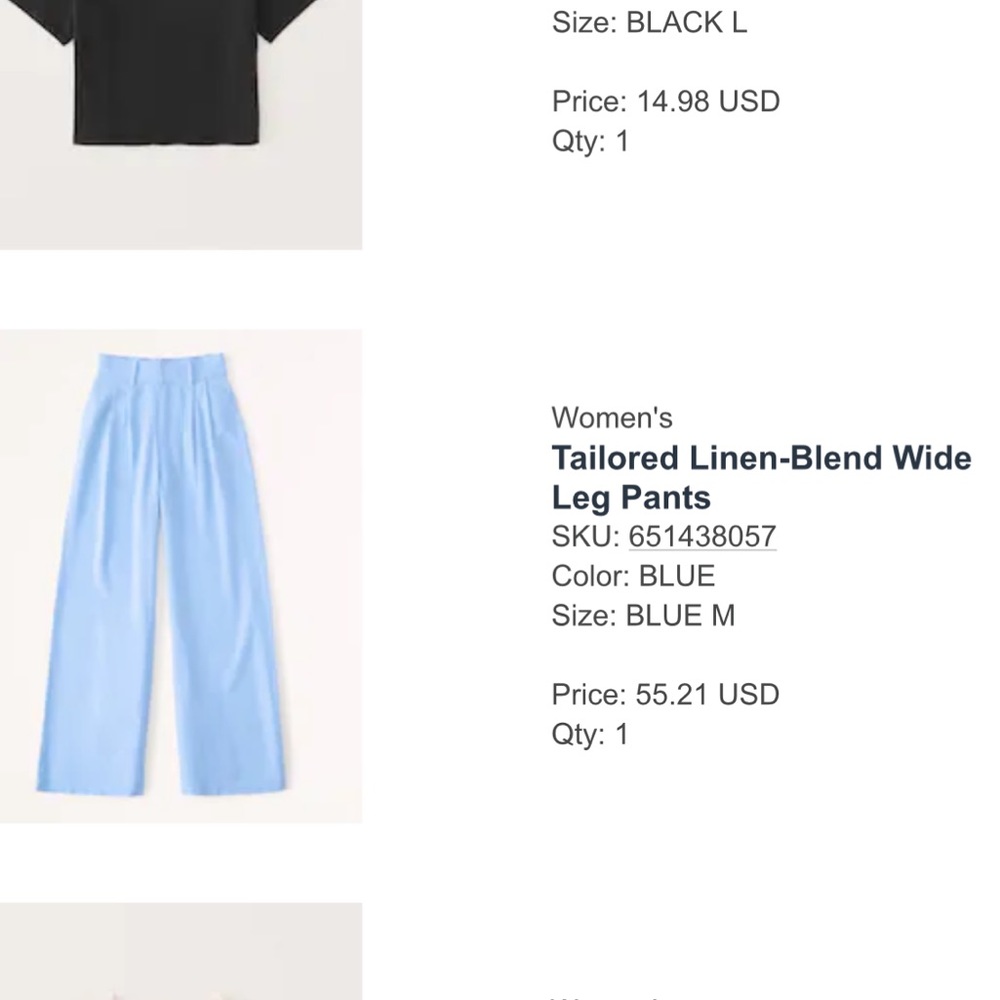 Abercrombie tailored linen blend wide leg pants